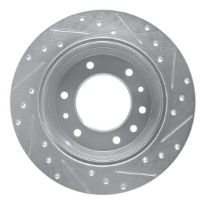 Hyundai Entourage Brake Rotor (1) - Rear Left - R1 Concepts - Drilled & Slotted - Silver - `06-`14